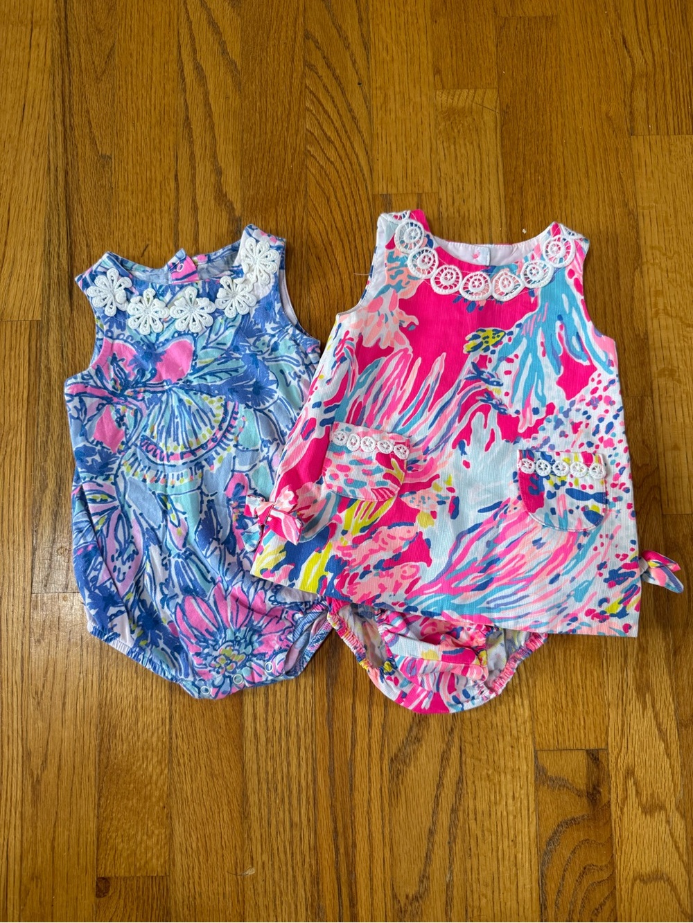 Lilly Pulitzer Baby Romper bundle in Pink & Blue 3-6mo